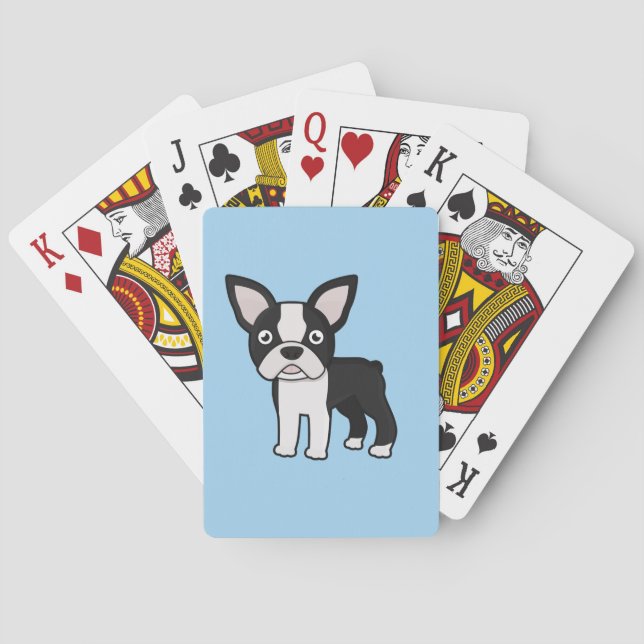 Cute Boston Terrier Poker Cards (Back)