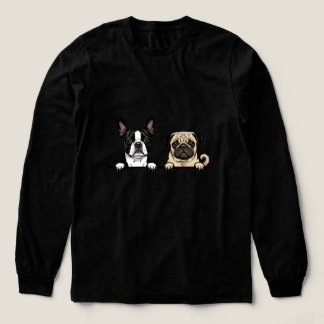 Cute Boston Terrier & Pug Dog Tri-Blend Shirt