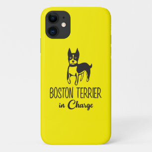 Cute Boston Terrier Puppy Dog Mom Fur Mama Yellow iPhone 11 Case