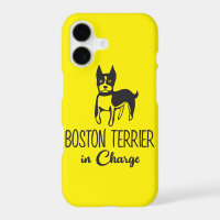 Cute Boston Terrier Puppy Dog Mom Fur Mama Yellow