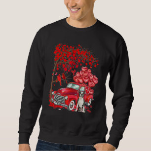 Cute Boston Terrier Valentine Tree - Dogs Hearts T Sweatshirt