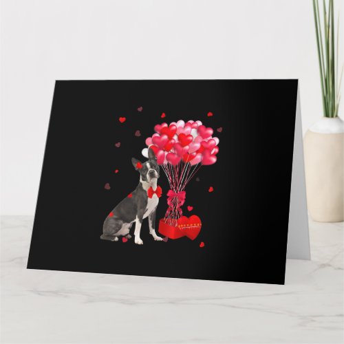 Cute Boston Terrier Valentines Day Heart Dog Lover Card