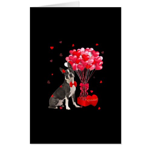 Cute Boston Terrier Valentines Day Heart Dog Lover Card