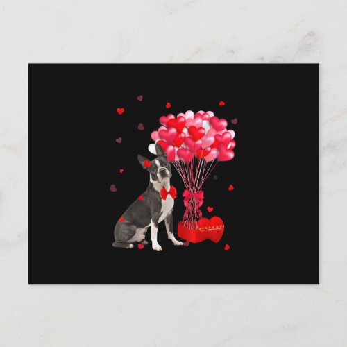 Cute Boston Terrier Valentines Day Heart Dog Lover Holiday Postcard