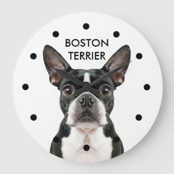 Cute Boston Terrier Wall Clocks by idesigncafe at Zazzle
