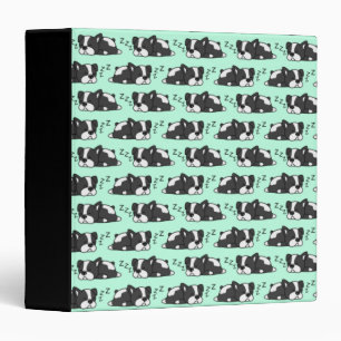 Cute Boston Terrier ZZZ Dog Lovers Gifts Pet Puppy 3 Ring Binder