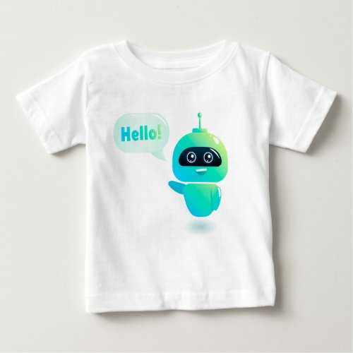 cute bot say users hello chatbot greets baby T_Shirt