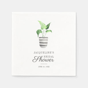 Cute Botanical Boho Plant Bridal Shower Paper Napkins