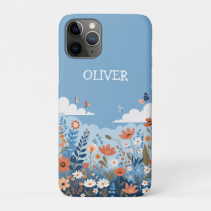 Cute Botanical Elegant Wildflowers  Personalized iPhone 11 Pro Case