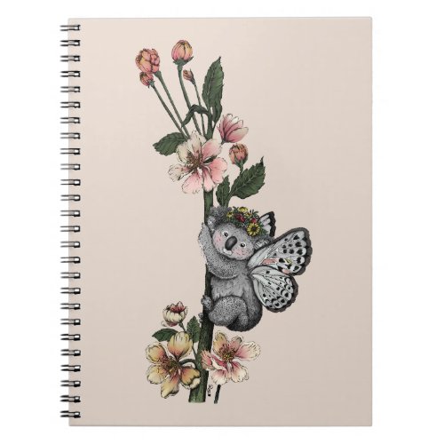 Cute Botanical Koala Beary Watercolor Illustration Notebook