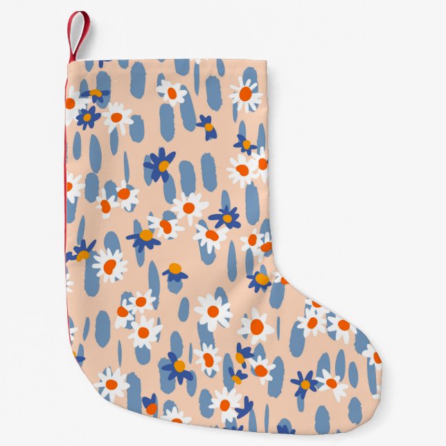 Cute botanical seamless pattern. Small daisies sca Christmas Stocking (Front)