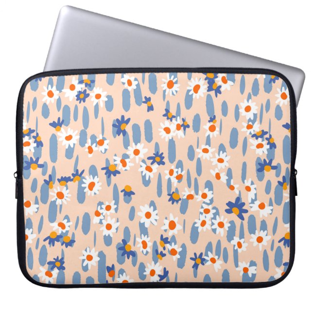 Cute botanical seamless pattern. Small daisies sca Laptop Sleeve (Front)