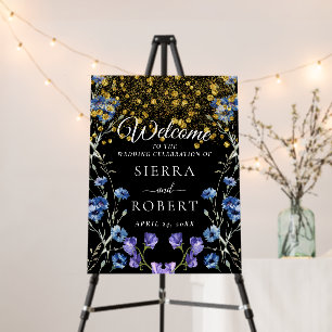 Cute Botanical Wedding Welcome Sign