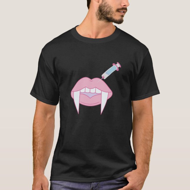 Cute Botox Lip Filler Nurse Injector Esthetician H T-Shirt (Front)