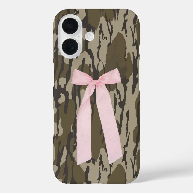 Cute Bottomland Camo Aesthetic Pink Ribbon Case-Mate iPhone Case (Back)