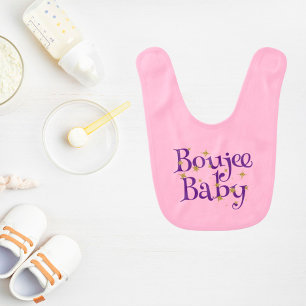 Cute Boujee Baby Purple and Pink   Bib