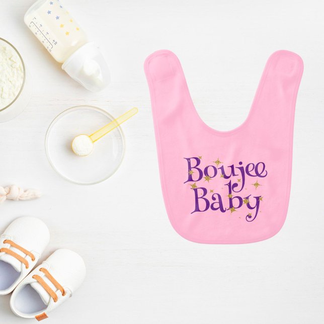 Cute Boujee Baby Purple and Pink   Bib (Creator Uploaded)