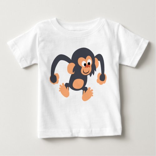 Cute Bouncy Cartoon Chimpanzee Baby T_Shirt