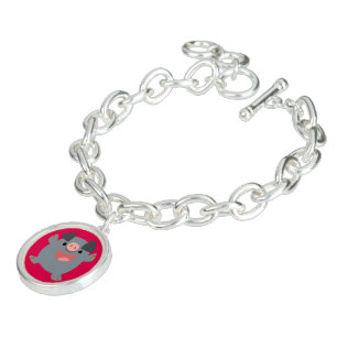 Cute Bouncy Cartoon Pig Charm Bracelet