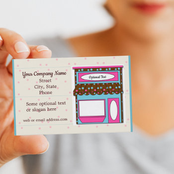 Cute Boutique Storefront Business Card by pinkladybugs at Zazzle