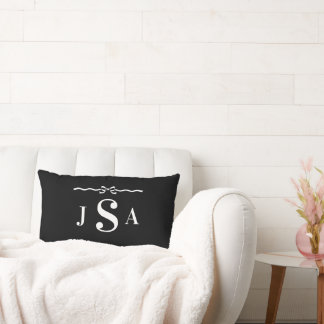 Cute Bow Border Custom Monogram Throw Pillow