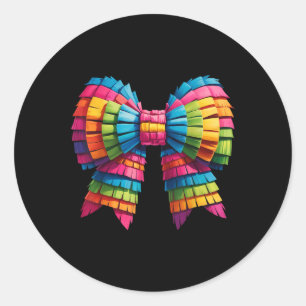 Cute Bow Coquette Funny Cinco De Mayo Girls Women  Classic Round Sticker