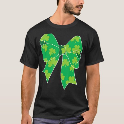 Cute Bow Girls Irish St Patricks Day Kids T_Shirt