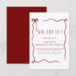 cute bow grd,Elgante Minimalist black and white Save The Date