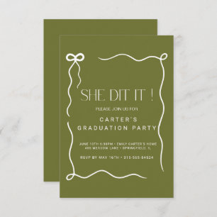 cute bow grd,Elgante Minimalist black and white Save The Date