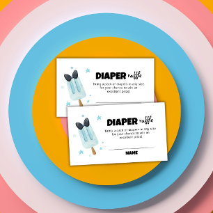 Cute Bow Ice Cream Pop Diaper Raffle Baby Shower  Enclosure Card