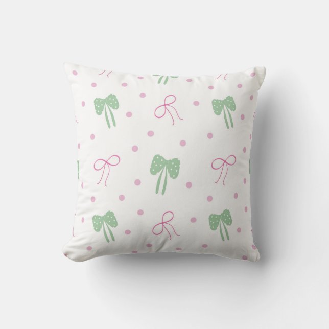  cute bow pattern throw pillow (Front)