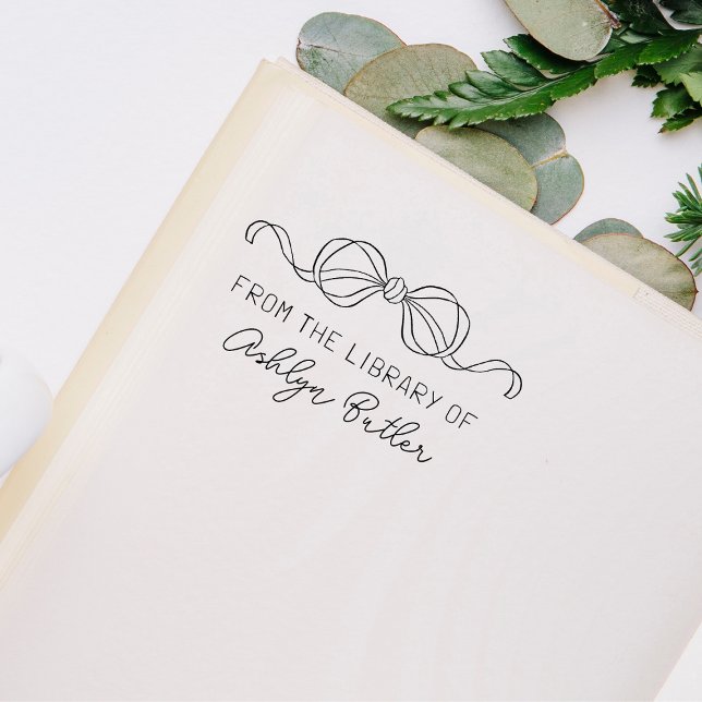 Cute Bow Personal Library Book Self Inking Stamp (Creator Uploaded)