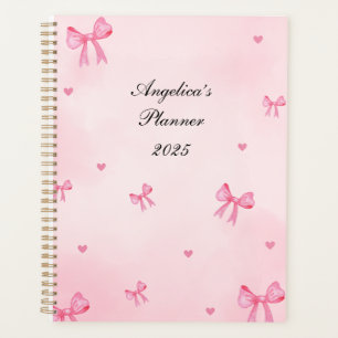  Cute bow print personalized planner