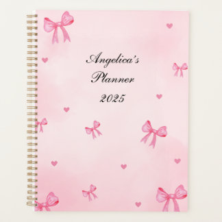 Cute bow print personalized planner