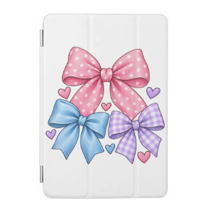 Cute Bow Ribbon Pattern – Pink Blue & Purple Bow iPad Mini Cover