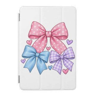 Cute Bow Ribbon Pattern – Pink Blue & Purple Bow iPad Mini Cover