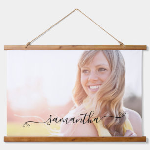 Cute Bow Signature Name Hanging Tapestry