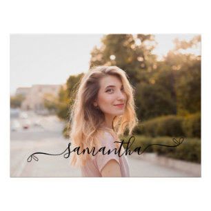 Cute Bow Signature Name Poster