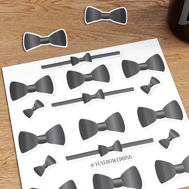 Cute Bow Ties Custom-Cut Vinyl Stickers (Stick a bow tie on things! Great for wedding favors)
