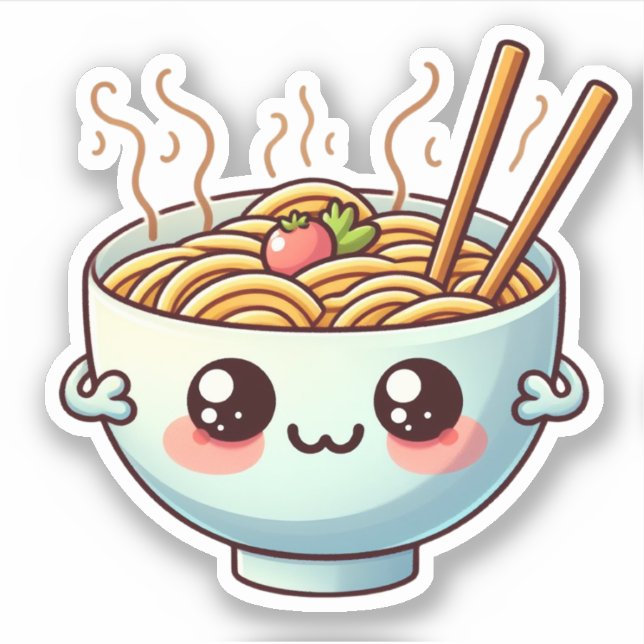 cute bowl of noodles sticker (Front)