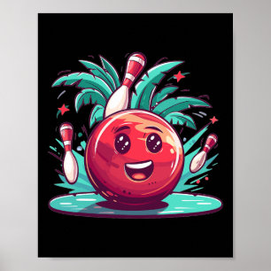Cute Bowling Art I Kids Bowling Poster