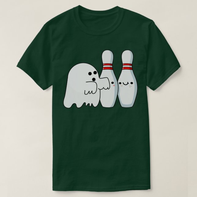 Cute Bowling Ball Ghost T T-Shirt (Design Front)