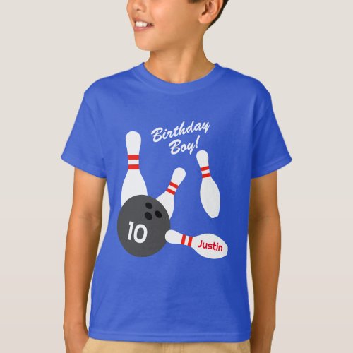 Cute bowling Birthday party t shirt for kids