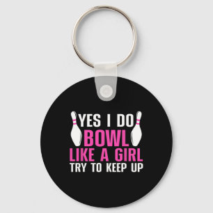 Cute Bowling For Women Girls Bowler Spare Me Ladie Keychain