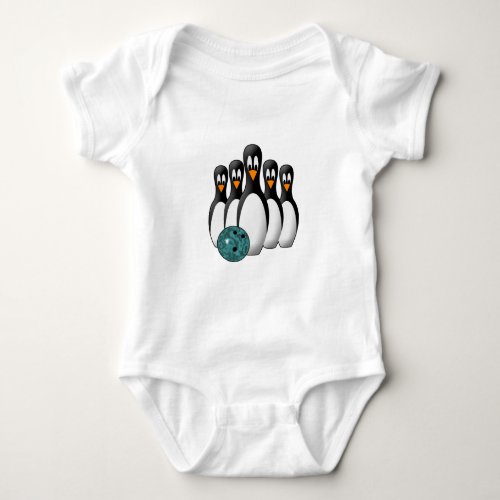 Cute Bowling Pin Penguins Baby Sleeper Baby Bodysuit