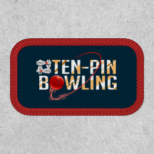 Cute Bowling Pins and Ball Team Players Patch