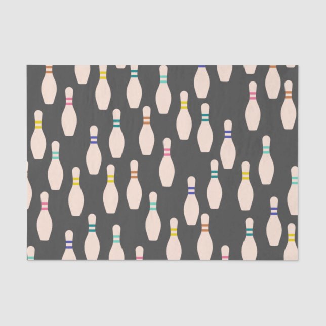 Cute Bowling Pins Tissue Paper (Front)