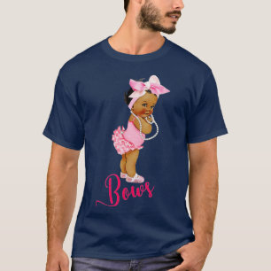 Cute Bows Ethnic Team Girl Gender Reveal Baby Show T-Shirt