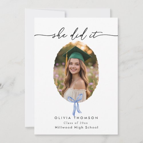 Cute Bows Multi Photo Graduation Party Invite