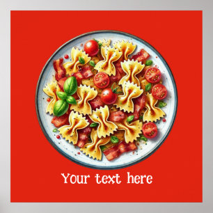 Cute bowtie pasta business Italian food  Poster